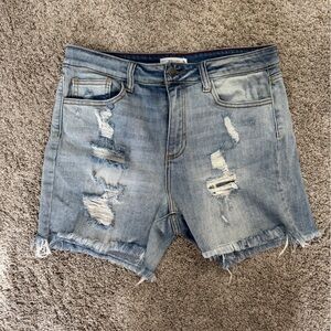 Distressed Denim Shorts